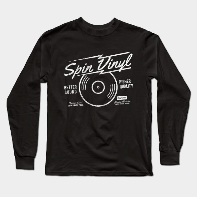 Spin Vinyl Retro Record Long Sleeve T-Shirt by NativeGrit